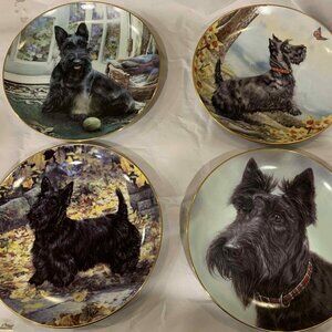 4 Danbury Mint  Scottish Terrier Dog Plate Mandie Haywood NUMBERD B208